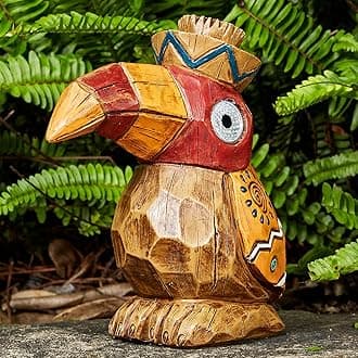 Solar Tiki Statue-WoodWoodpecker Bird-Garden Hawaiian - Solar Outdoor Light Garden Sculptures & Statues Totem Pole Bar Outdoor Patio Pool Yard Summer Decorations