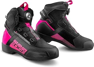 SHIMA Edge Motorcycle Shoes Men Women Leather Ventilated Waterproof ATOP Motorcycle Boots Protectors Trainers Non-Slip, womens vented pink, 39 EU
