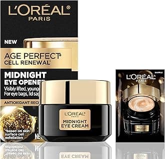 Age Perfect Cell Renewal Midnight Eye Cream, Antioxidant-Rich Under Eye Cream to Treat 8 Signs of Aging, Includes Night Cream Sample