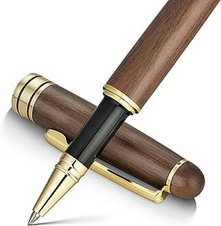 BEILUNER Luxury Walnut Ballpoint Pen Writing Set - Elegant Fancy Nice Gift Pen Set for Signature Executive Business Office Supplies - Gift Boxed with Extra Refills (Black)