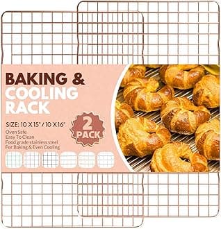 2 PCS Cooling Racks for Cooking and Baking, 15x10 Inches Stainless Steel Cooling Rack, Sheet Pan with Wire Rack for Baking Sheet, Bacon Rack Oven Safe Fits Jelly Roll Sheet Pan