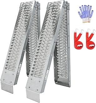 LIEKUMM Heavy Duty Vehicle Ramps, 210 x 22 cm Folding Portable Loading Ramps for Vans, 440 kg Capacity Non-Slip Van Ramps for ATVs, Quads, Lawn Tactors, Motorbikes, Bikes, Mobility Scooters