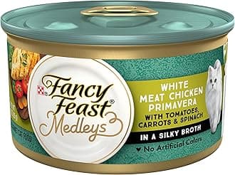Purina Fancy Feast Medleys White Meat Chicken Primavera With Tomatoes, Carrots and Spinach in a Silky Broth - (Pack of 24) 3 oz. Cans