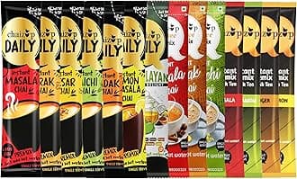 Chaizup Instant Premix Tea – 3 Unique Ranges: Daily (7 Flavors), Dimtee (3 Flavors), Premium (4 Flavors) | 14 Sachets (1 Sachets Per Flavor) | Assorted Combo Pack |