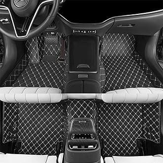 Custom car Floor mat is Compatible for Mercedes-Benz，to All Models for Benz (2000-2025) C260/C200/S500/ A260/ B200，Luxurious ‌All-Weather car Floor MATS. (Black and White.)