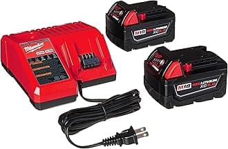 48-59-1850 M18 RED LITHIUM XC 5.0 Ah Batteries (2) + 48-59-1812 M12 and M18 Multi Voltage Charger kit