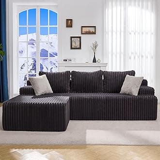Hobestluk Modular Sectional Sofa Couches L-Shape Couch 3 Seat Modular Sofa Memory Foam Sectional Couches for Living Room, Cloud Couch with Oversized Chaise (96" Left Facing Chaise)