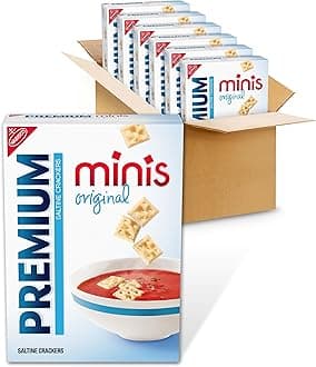 Premium Original Mini Saltine Crackers, Lunch Snacks, Bulk Snacks, 6 - 11 oz Boxes