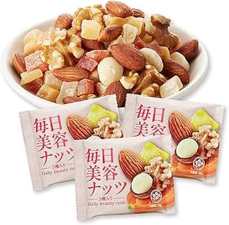 Everyday Beauty Nuts, Small Divided Mixed Nuts, Unsalted, Dried Fruits, 5 Luxurious Types (Almonds, Walnuts, Macadamia Nuts, Papaya, Pineapple) Natural Dining Hall, Health, Salt Free, Made in Japan,