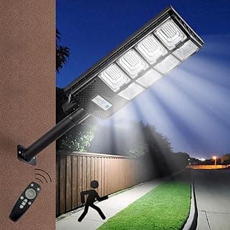 Waterproof Solar Lights Outdoor for Patio & Yard, Dusk to Dawn Motion Sensor Security Lighting, High Brightness Solar-Powered Garden Pathway Lamps