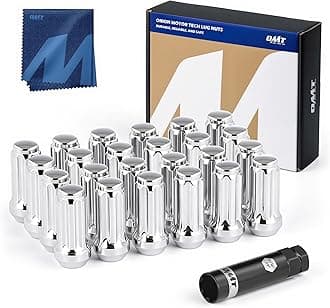 Orion Motor Tech M14x1.5 Spline Lug Nuts with Cone Seat, Chrome Plated Wheel Lug Nuts Compatible with Chevrolet Silverado Suburban 1500 Ford Expedition F-150 Ram 1500& More, Set of 24