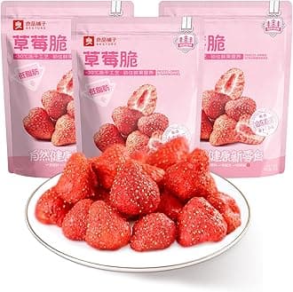 BESTORE Whole Freeze Dried Strawberry Shortcake Tart Fruit Chips 3 Pack 3.17 Oz
