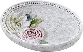 Avanti Linens - Soap Dish, Resin Countertop Accessories, Floral Home Decor (Spring Garden Collection)