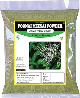 3V PRODUCTS Poonai Meesai Powder 100g | Java Tea Leaf | Orthosiphon Stamineus | | Cat Whiskers | Seeraga Thulasi