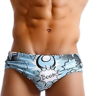 Men Swimwear Bikini Swim Brief Swimsuits Board Shorts Surf Boxer Trunks (S)