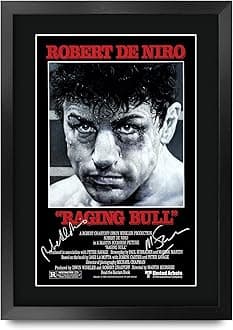 HWC Trading Raging Bull The Cast Robert De Niro Martin Scorsese Gifts Printed Poster Signed Autograph Picture for Movie Memorabilia Fans - A3 Framed