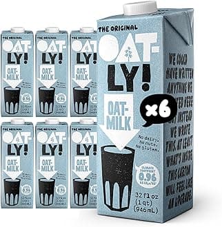 Oatly Original Oatmilk - Shelf-Stable, Creamy, Dairy-Free, Plant-Based Milk for Cereal, Smoothies, Baking & More (32 oz, 6-pack)