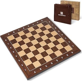 Woodronic 21" Professional Wood Chess Board, Tournament Chess Board with 2.25“ Squares, Ideal Gift for Chess Players