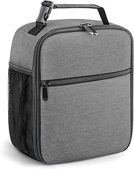 Lunch Bag for Men/Women, Reusable Lunchbox for Adult, Small Insulated Lunch box, Lunch Tote Bag for Office, Work, Picnic - Grey