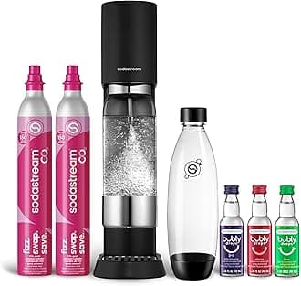 Enso Sparkling Water Maker Value Bundle (Black) - includes 2x CO2, Carbonating Bottles and 3PK Bubly Drop Flavors