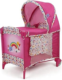 Baby Alive: Deluxe Doll Play Yard - Pink & Rainbow - Fits Dolls Up to 18", Retractable Canopy, Easy Maneuvering, Folds for Travel & Storage, Pretend Play for Kids Ages 3+