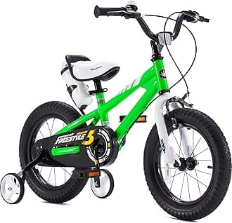 RoyalBaby2 Hand Brakes BMX Freestyle Kids Bike for Boys and Girls, Unisex Bicycles for Ages 3 to 8, 12" 14" 16" with Training Wheels, 16" 18" with Kickstand, Blue or Red