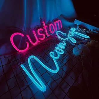 SELICOR Personalized Neon Signs Led Neon Signs Light for Bedroom Wedding Birthday Party Home Décor Custom Neon Sign Bar Store Logo Neon Sign (2 Line Text, Max 20")
