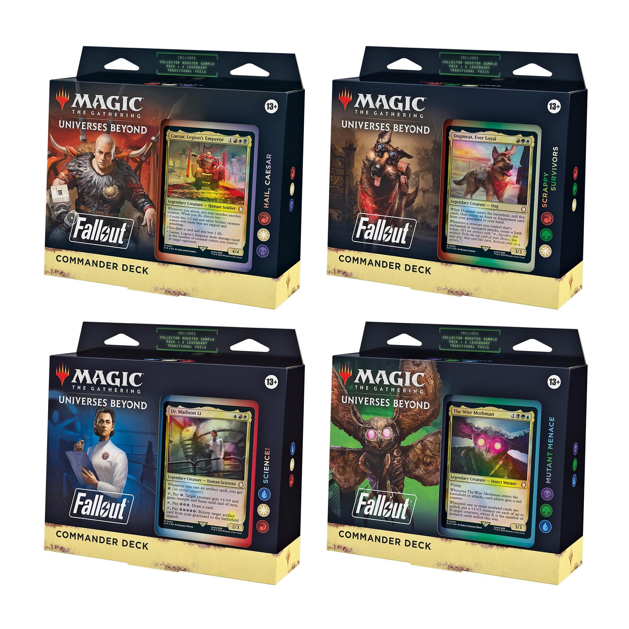 Magic The Gathering Fallout Commander Deck Set - All 4 Decks (1 Hail Scissor, Scrappy Survivor 1, Science1, Mutant Menace1)