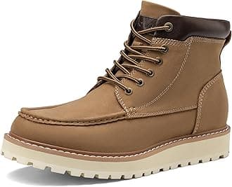 Bruno Marc Men's Moc Toe Boot Fashion Comfort Casual Wedge Boots