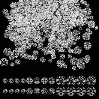 150 Sets Plastic Sew-on Snap Buttons Invisible Snap Fasteners Buttons Round Clear Press Button for Sewing Clothing DIY Craft, 7/10/15 mm