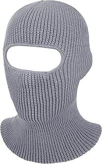 Geyoga Balaclava Face Mask Soft Breathable Multipurpose Windproof Balaclava 1 Hole Knitted Motorcycle Ski Mask for Adult Winter