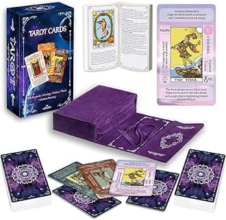 IXIGER Tarot Cards Set with Guide Book, Tarot Deck for Beginners, Fortune Telling Game with Velvet Bag