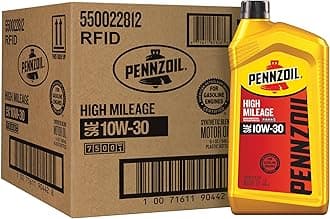 Pennzoil High Mileage Motor Oil 10W-30 â€“ 1 Quart (Pack of 6)