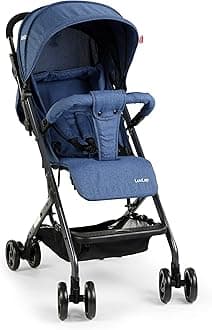 LuvLap Voyager Baby Stroller/Pram for Baby with 5 Point Safety Harness, Easy Fold, Air TravelFriendly Compact Design,Multi-levelseat Recline, Lightweight Stroller, 6 Months to 3 Years (Blue)