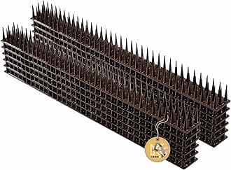 KADAX Plastic Spikes, 52 x 4.5 x 3.5 cm, Wall Spikes, Fence Spikes, Bird Spikes, Bird Repellent, Pigeon Repellent, Deterrent for Birds, Cats, Anti Climb Spikes (12, Brown)