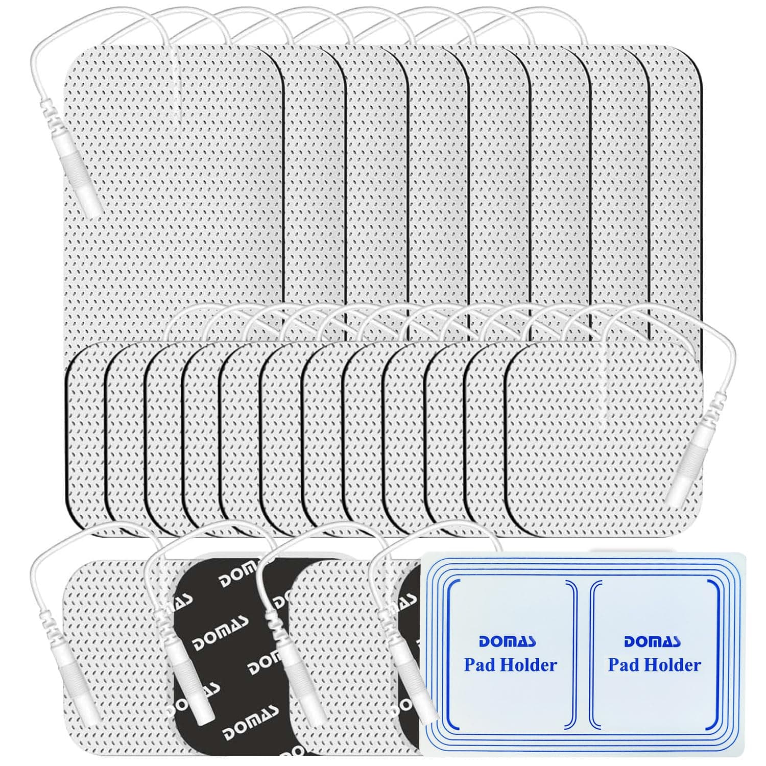 DOMAS TENS Unit Electrode Pads - 24 PCS, Multiple Sizes, Self-Adhesive, Compatible with TENS 7000, AUVON TENS, Etekcity, Nicwell Care Tens