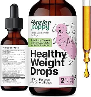 Weight Management Drops for Dogs - Dog Food Supplement for Energy Support - Irish Sea Moss, Ginseng & Fenugreek Nutrient Blend for All Breeds & Sizes - 2 fl oz