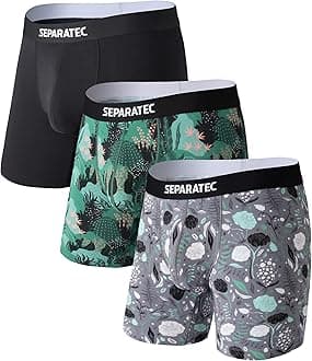 Separatec Mens Underwear with Pouch Moisture Wicking Dual Pouch Boxer Briefs Breathable Cool Rayon from Bamboo Underwear Men