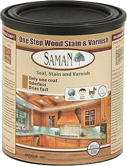 SamaN SAM-301-1L 1-Quart Interior Stain for Fine Wood for Seal, Stain and Varnish, Antique
