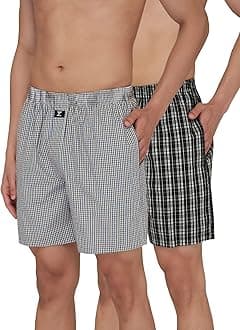XYXXMen's Checkmate Super Combed Cotton Regular Fit Boxer Shorts with No Marks Waistband & Dual Side Pocket (Pack of 2)
