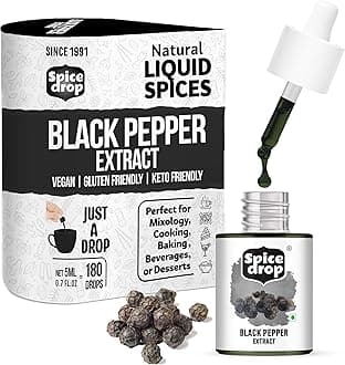 Spice Drop Black Pepper Kali Mirch Extract | Natural Spice For Food and Beverages | Authentic Taste and Aromatic Flavor | Vegan| 5ML (180 Drops equivalent to 40 grams powder)