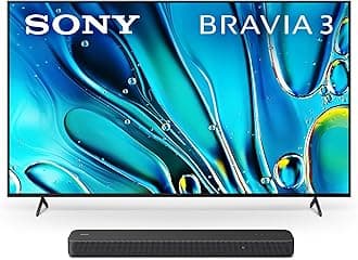 Sony 85 Inch 4K Ultra HD TV BRAVIA 3 LED Smart Google TV with Dolby Vision HDR and Exclusive Features for Playstation®5 (K-85S30), 2024 Model & Sony HT-S2000 Compact 3.1 Ch Dolby Atmos Sound Bar.