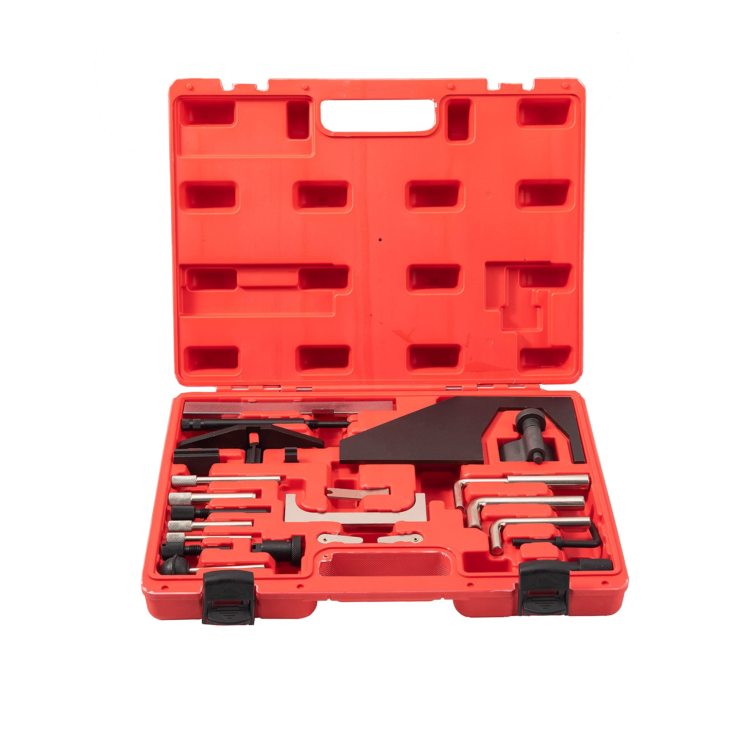 Engine Timing Tool Set Compatible for Ford and Mazda with Twin Cam Turbo Engine, Includes Flywheel, Camshaft Pump, Belt Tensioning Tool, Heavy Duty Repair Kit with Carrying Case