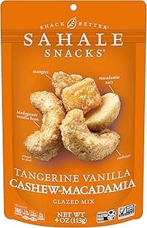 Sahale Snacks Tangerine Vanilla Cashew Macadamia Glazed Mix, 4 Ounces (Pack of 6)