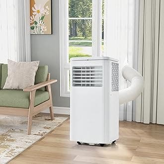 Merax7000 BTU/h Portable Air Conditioner with Dehumidifier & Exhaust Function - Energy Class A, Remote & APP Control, 3 Modes, 24-Hour Timer - Ideal for Rooms up to 80 m³ (7000 BTU/h)