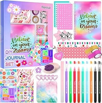 Nsrzua DIY Journal Kit for Girls,Toys for Ages 8-14 and Birthday Gifts for Girls.