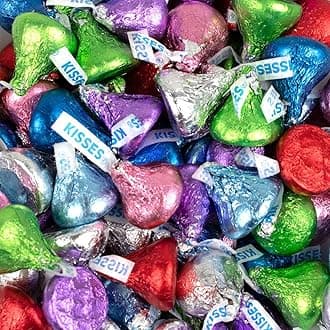 100pcs Rainbow Candy Kisses Milk Chocolate (1lb approx. 100 pcs)