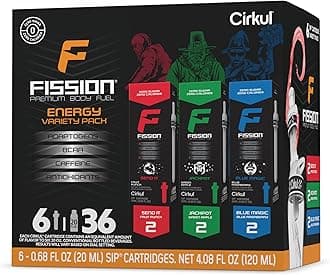 Fission Caffeine Flavor Water Variety Pack, Makes 36 Drinks, No Sugar, Zero Calorie Drink Mix, (2 Send It, 2 Jackpot, 2 Blue Magic)