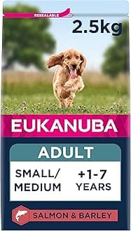 Eukanuba Complete Dry Dog Food for Adult Small and Medium Breeds with Salmon and Barley 2.5 kg