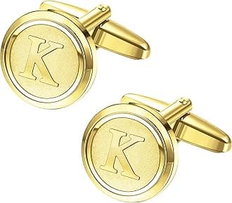 Initial Gold Cufflinks for Men Gold Cuff Links Personalized Copper CuffLinks Letter Cufflinks Gift for Groom Husband Father